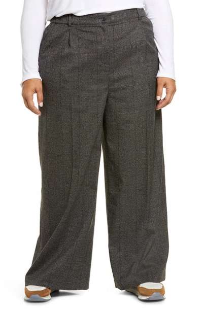 Treasure & Bond Wide Leg Trousers In Black- Grey Menswear Plaid