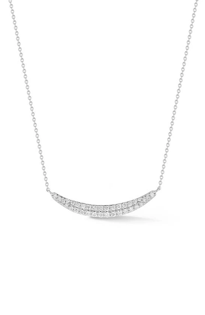 Dana Rebecca Designs Sylve Rose Graduated Diamond Curved Bar Pendant Necklace In White Gold