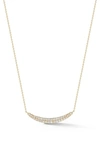 Dana Rebecca Designs Sylve Rose Graduated Diamond Curved Bar Pendant Necklace In Yellow Gold