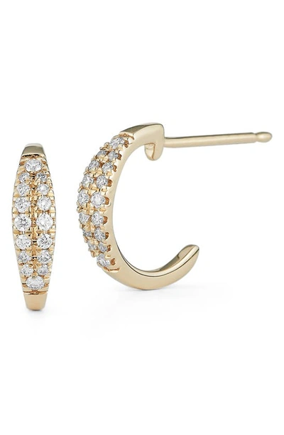 Dana Rebecca Designs Sylve Rose Graduated Diamond Huggie Hoop Earrings In Yellow Gold