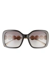 Versace 53mm Square Sunglasses In Black/ Grey Gradient