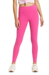 Zella Studio Luxe High Waist Pocket Leggings In Pink Rouge