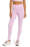 Zella Live In Rib Pocket High Waist Leggings In Pink Gale