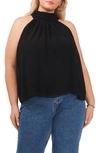 1.state Gathered Neck Halter Top In Rich Black