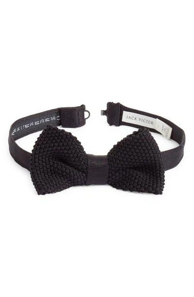 Jack Victor Ingleside Silk Knit Bow Tie In Black