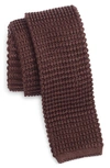 Jack Victor Hudson Silk Knit Tie In Brown