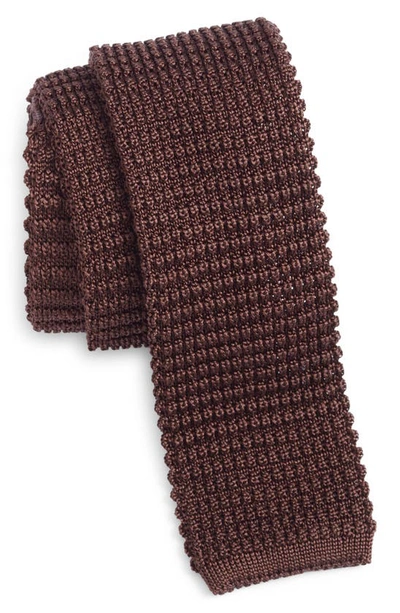 Jack Victor Hudson Silk Knit Tie In Brown