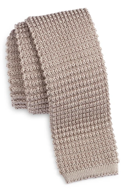 Jack Victor Hudson Silk Knit Tie In Ecru