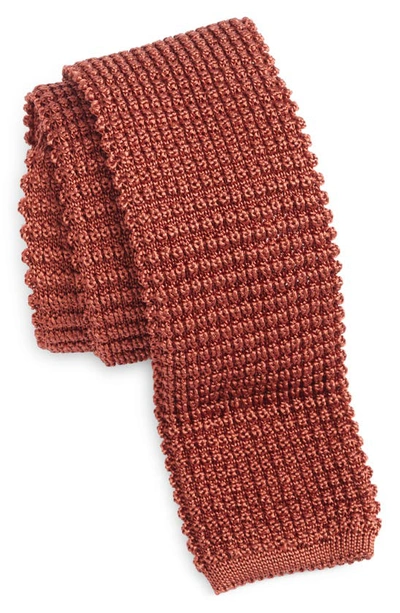 Jack Victor Hudson Silk Knit Tie In Orange