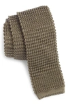 Jack Victor Hudson Silk Knit Tie In Olive