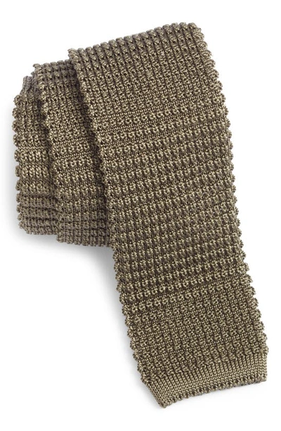Jack Victor Hudson Silk Knit Tie In Olive