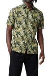 Good Man Brand Big On-point Short Sleeve Stretch Organic Cotton Button-up Shirt In Army Ink Splash