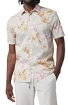 Good Man Brand Big On-point Short Sleeve Stretch Organic Cotton Button-up Shirt In Egret Blurred Floral