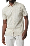 Good Man Brand Big On-point Short Sleeve Stretch Organic Cotton Button-up Shirt In Peyote Painterly Zeb