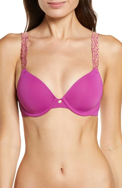 Natori Rose Dream Custom Coverage Underwire Bra In Pinot / Clay Rose