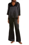 Nordstrom Romantic Washable Silk Pajamas In Black