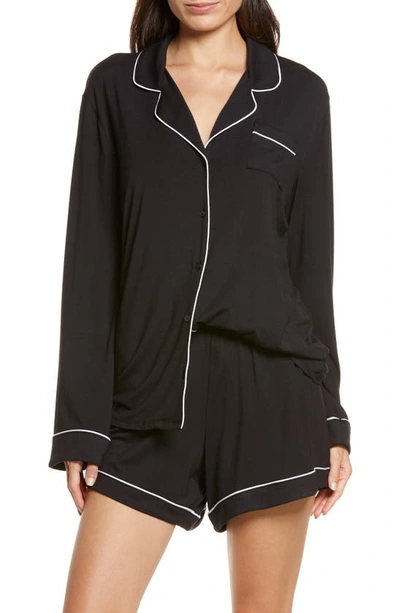 Nordstrom Moonlight Eco Long Sleeve Short Pajamas In Black