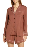 Nordstrom Moonlight Eco Long Sleeve Short Pajamas In Brown Mink