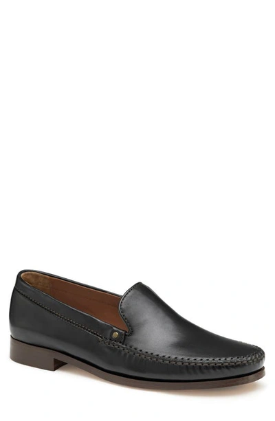 J And M Collection Baldwin Venetian Loafer In Black Sheepskin