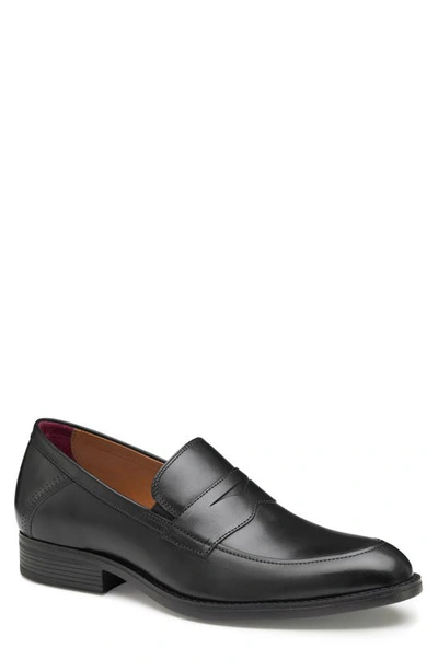 Johnston & Murphy Men's Edgerton Leather Penny Loafers In Black