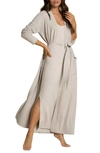 Barefoot Dreams Cozychic Lite Ribbed Long Robe In Silver