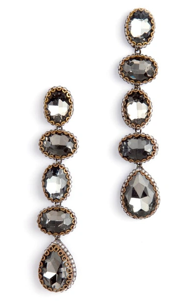 Deepa Gurnani Tyra Drop Earrings In Gunmetal