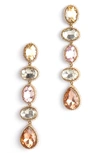 Deepa Gurnani Tyra Crystal Linear Drop Earrings In Pastel Multi