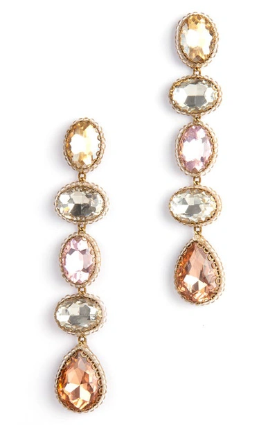 Deepa Gurnani Tyra Crystal Linear Drop Earrings In Multi