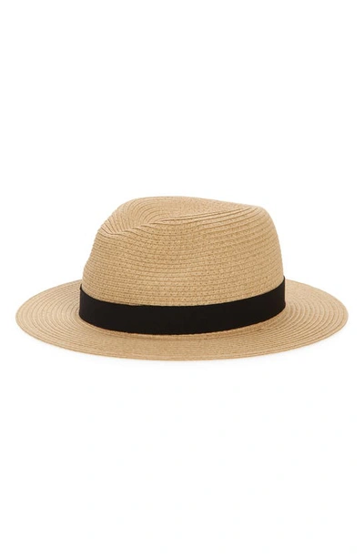 Madewell Packable Straw Fedora Hat In Natural Straw