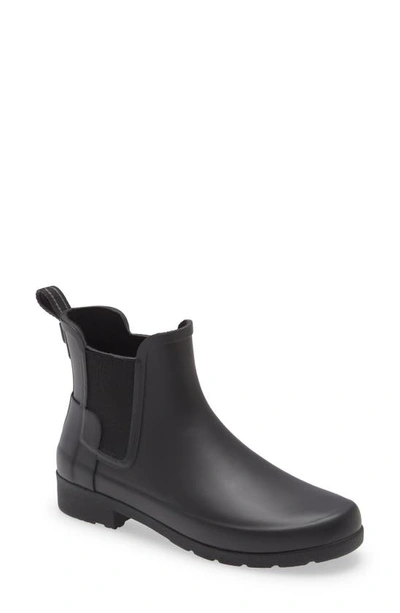 Hunter Original Refined Chelsea Rain Boots In Black