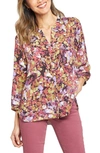 Nydj High-low Crepe Blouse In Harpeth Hills