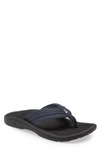 Olukai Hokua Flip Flop In Blue Depth Fabric