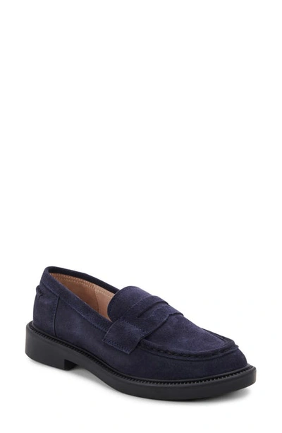 Blondo Halo Waterproof Loafer In Navy Suede