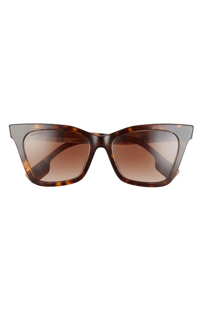 Burberry 53mm Irregular Square Sunglasses In Dark Havana/ Brown Gradient