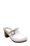 Charles David Lecce Faux Fur Clog In White
