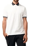 Good Man Brand Match Point Tipped Slub Short Sleeve Polo In White