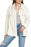 Faherty Holden High Pile Fleece Jacket In Off White