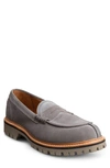 Allen Edmonds Freeport Weatherproof Suede Penny Loafer In Storm