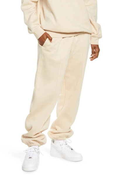 Nike Sportswear Essential Fleece Pants In Sanddrift/ White