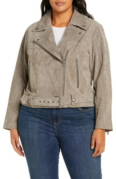 Blanknyc Suede Moto Jacket In Grey