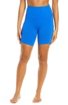 Zella Live In High Waist Pocket Bike Shorts In Blue Rapid