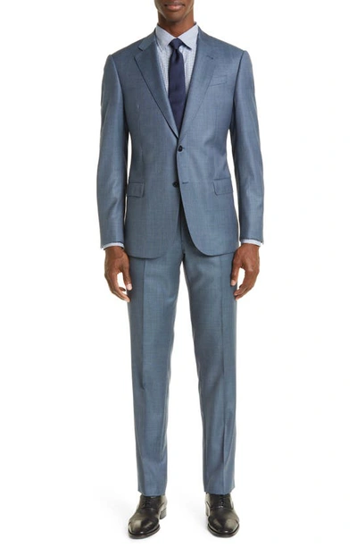 Emporio Armani G-line Virgin Wool Suit In Azzurro