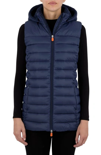 Save The Duck Margareth Recycled Nylon Puffer Vest In Navy Blue