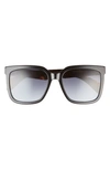 Rag & Bone 56mm Square Sunglasses In Black Havana / Grey Shaded