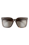 Rag & Bone 56mm Square Sunglasses In Gold Havana / Brown