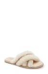 Ugg Scuffita Womens Shearling Cozy Slide Slippers In Beige