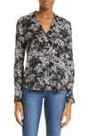 L AGENCE HOLLY FLORAL PRINT LONG SLEEVE BUTTON-UP BLOUSE