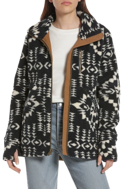 Pendleton Alder Geo Print Fleece Jacket In Juniper Mesa Navy