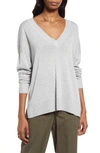 Treasure & Bond V-neck Sweater In Grey Heather