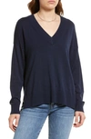 Treasure & Bond V-neck Sweater In Navy Blazer